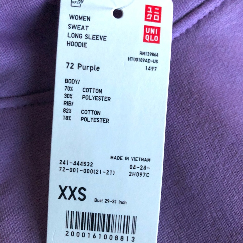 Uniqlo Cropped Hooded Sweatshirt, XXS - Picture 4 of 7